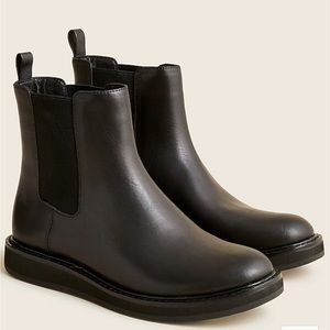 J. Crew Leather Pull-On Chelsea Boots black BA557 size 8